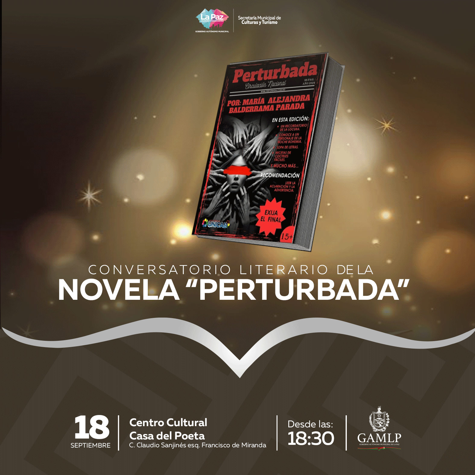 CONVERSATORIO LITERARIO DE LA NOVELA “PERTURBADA”