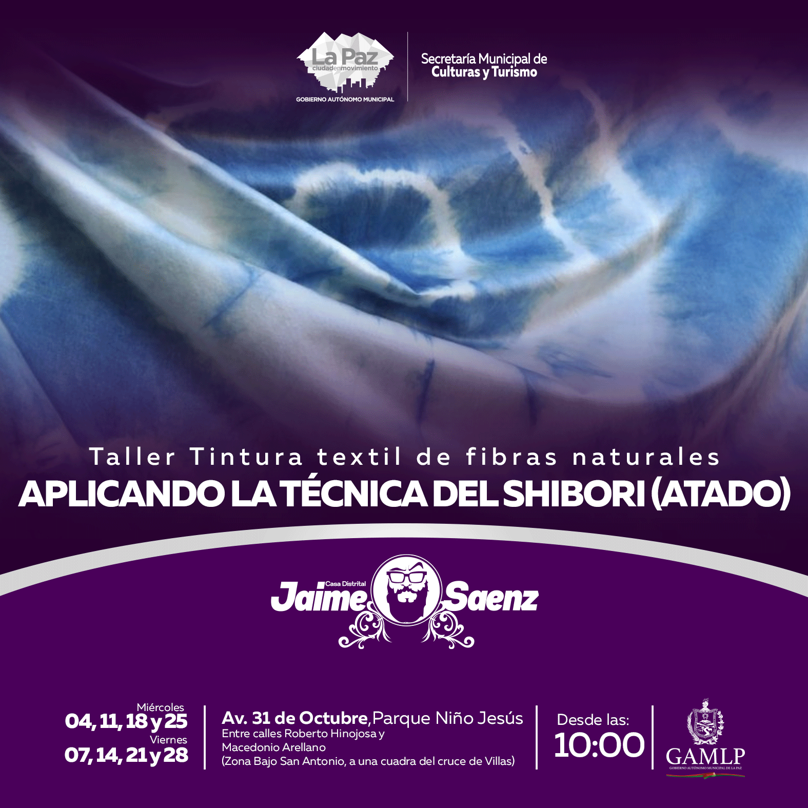 Taller Tintura textil de fibras naturales aplicando la técnica del shibori (atado)