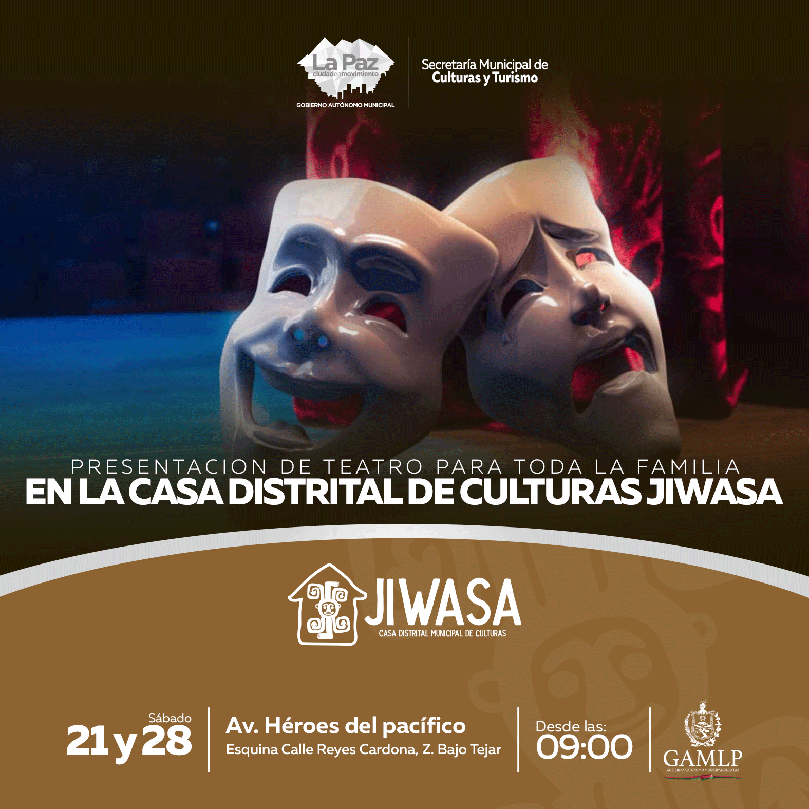 PRESENTACIÓN DE TEATRO PARA TODA LA FAMILIA EN LA CASA DISTRITAL DE CULTURAS JIWASA