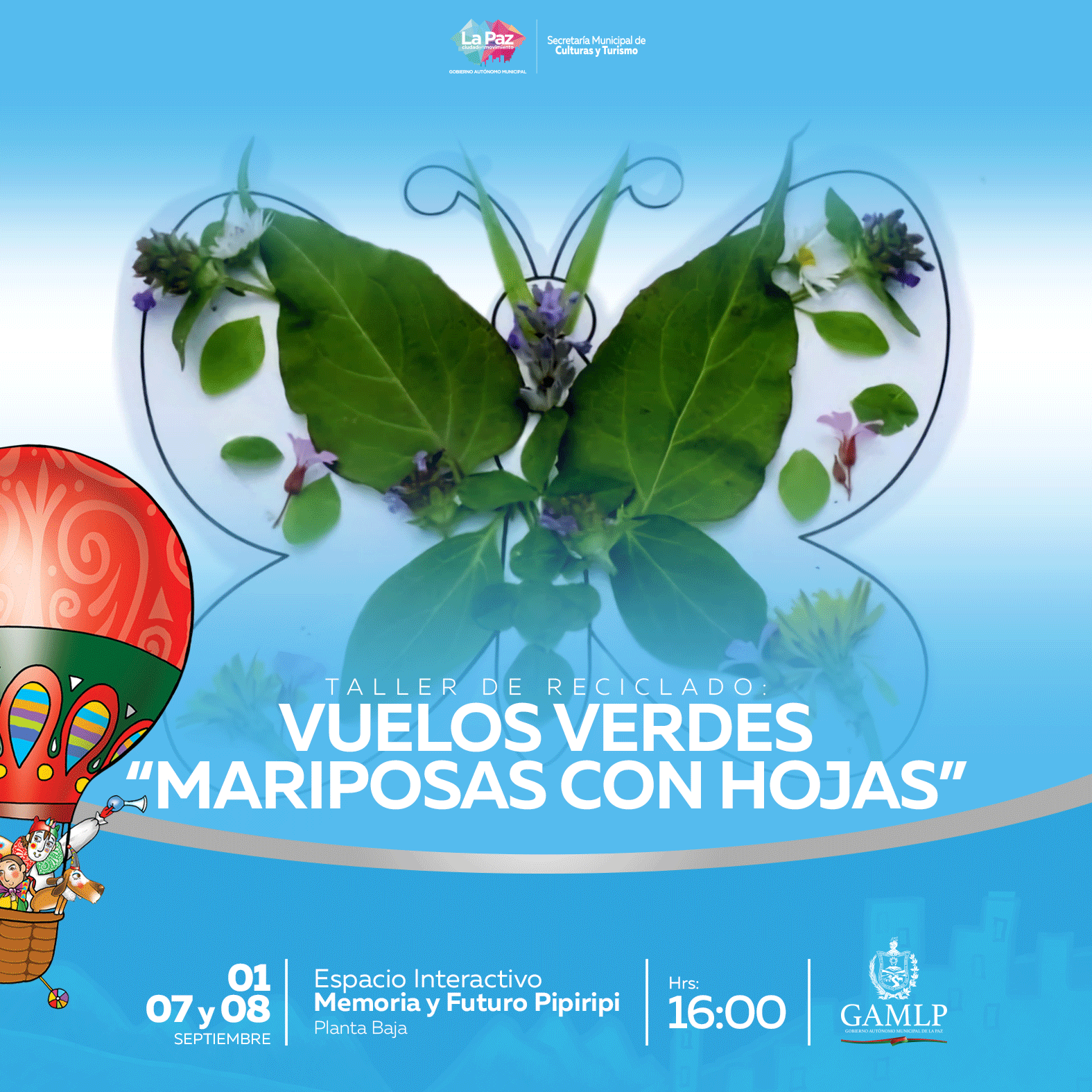 TALLER DE RECICLADO: VUELOS VERDES “MARIPOSAS CON HOJAS”