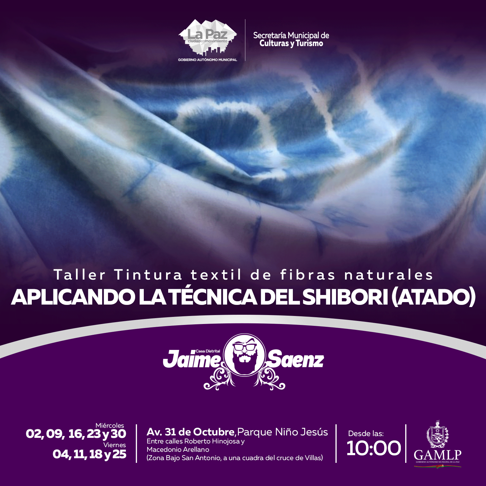 Taller Tintura textil de fibras naturales aplicando la técnica del shibori (atado)