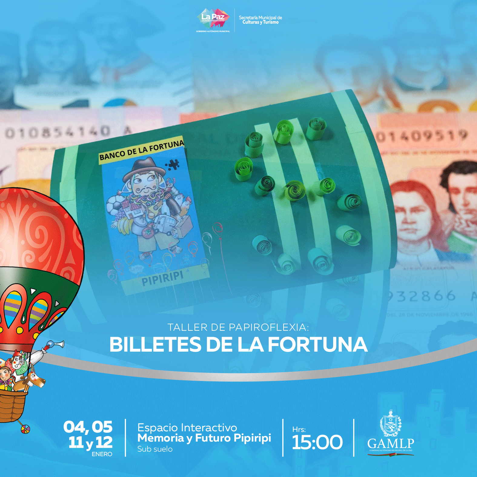 TALLER DE PAPIROFLEXIA: “BILLETES DE LA FORTUNA”