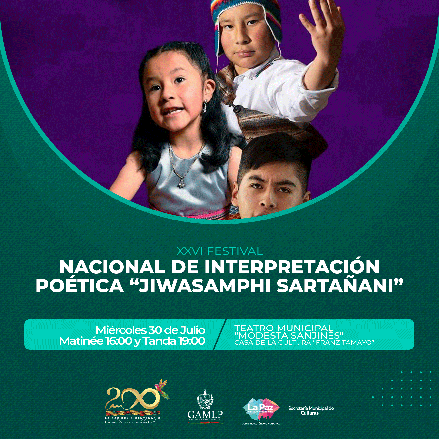 XXVI FESTIVAL NACIONAL DE INTERPRETACIÓN POÉTICA “JIWASAMPHI SARTAÑANI”