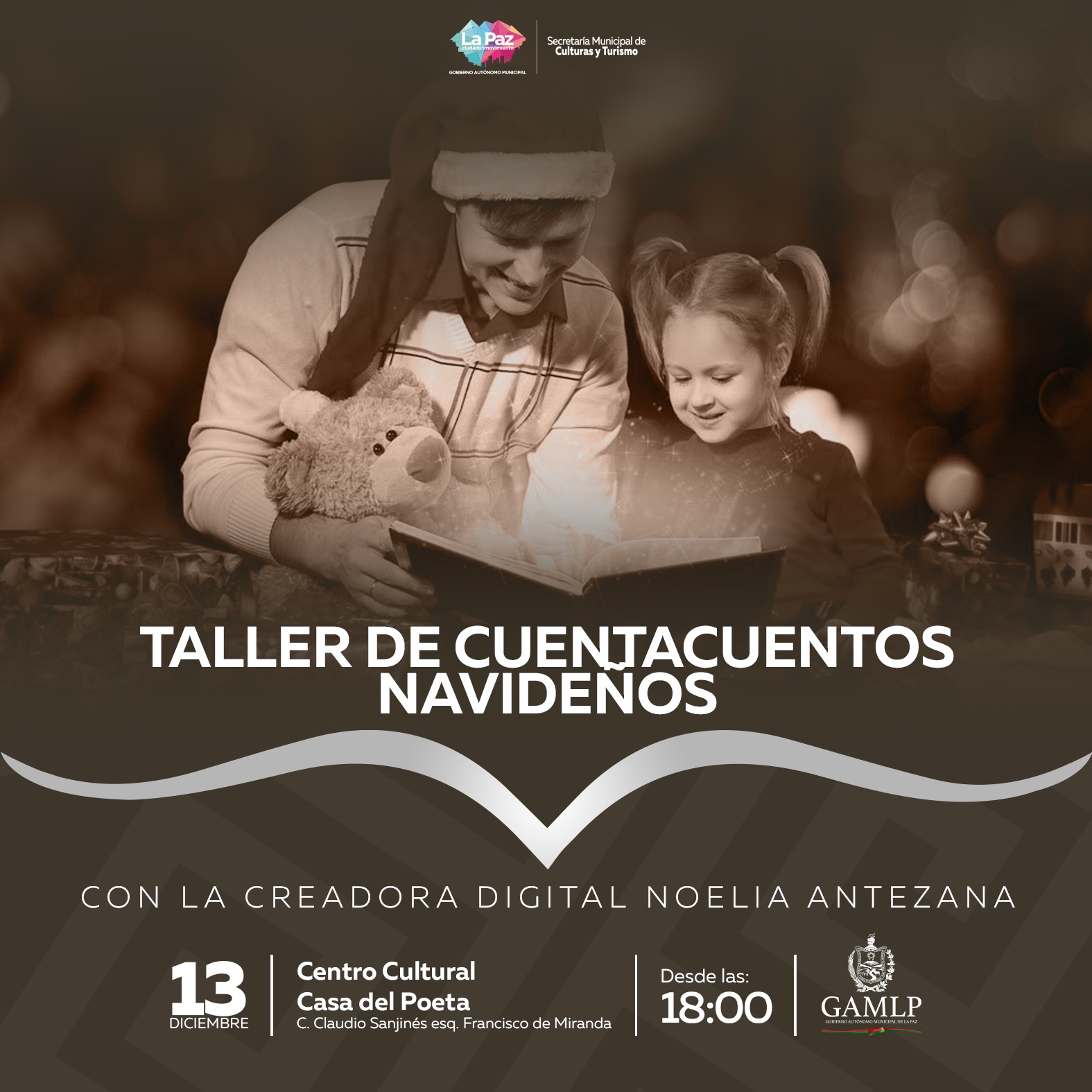 TALLER DE CUENTACUENTOS NAVIDEÑOS CON LA CREADORA DIGITAL NOELIA ANTEZANA